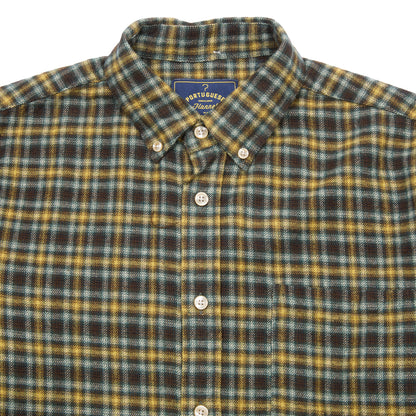 Portuguese Flannel Vouga Button Down Flannel Shirt in Green Check
