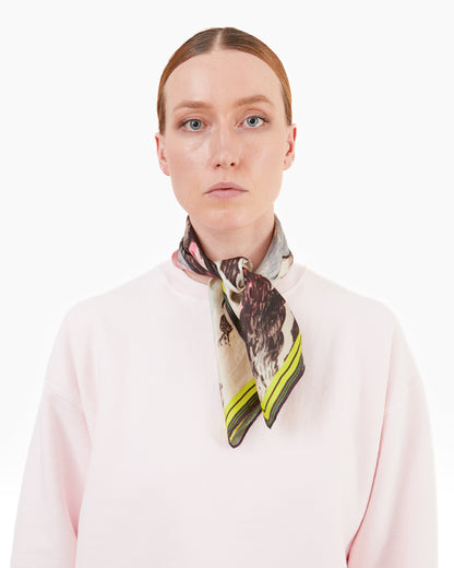 Runaway Bicycle Eddy Silk Neckerchief in Cabriolet Day Print