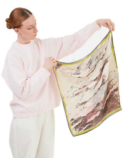 Runaway Bicycle Eddy Silk Neckerchief in Cabriolet Day Print