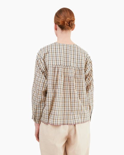Runaway Bicycle Ira Silk/Cotton Top in Check
