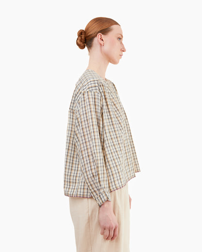 Runaway Bicycle Ira Silk/Cotton Top in Check