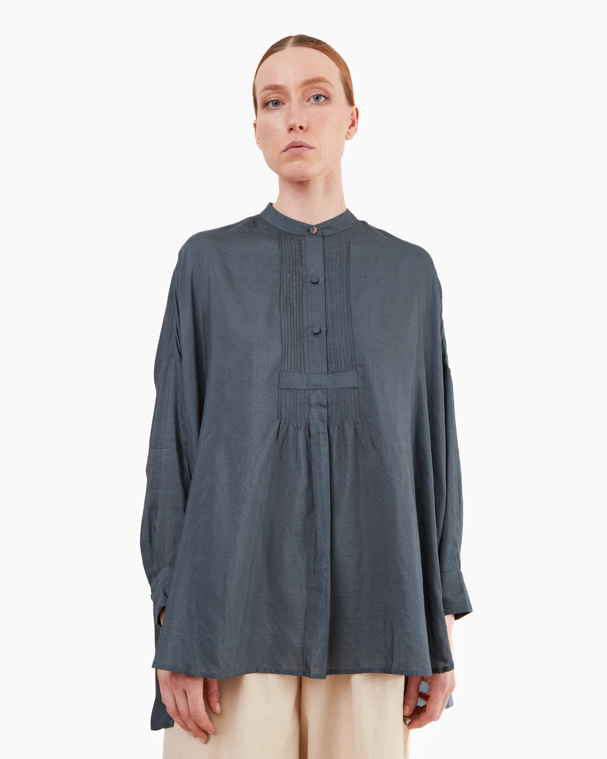 Runaway Bicycle Koby Long Blouse in Charcoal