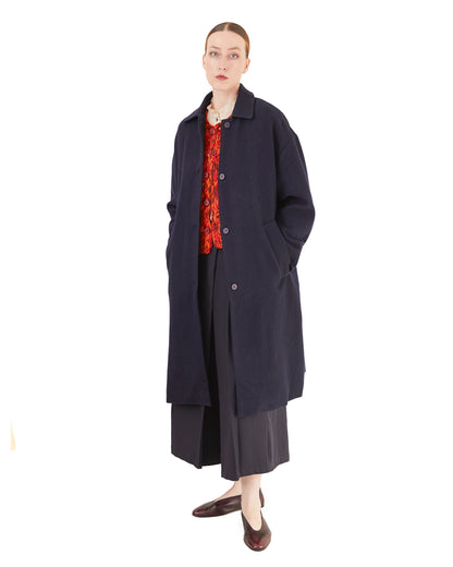 Runaway Bicycle Steve Merino Coat in Ultramarine
