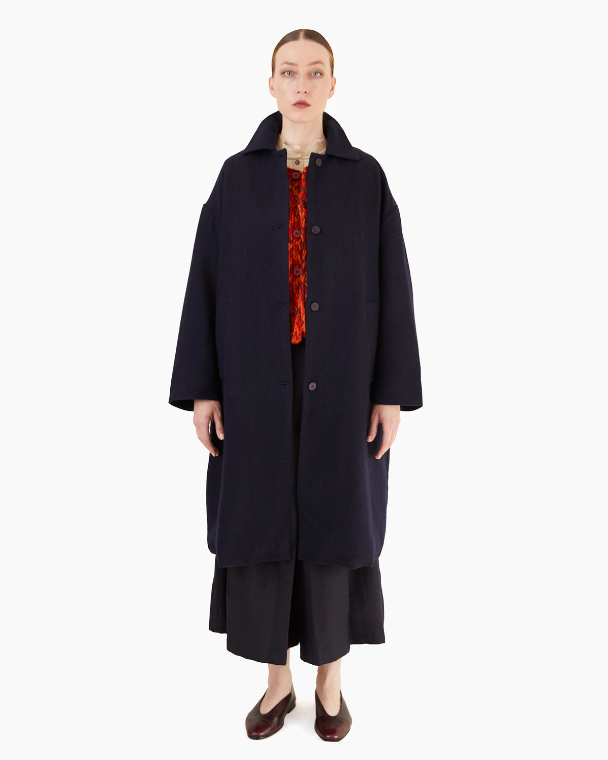 Runaway Bicycle Steve Merino Coat in Ultramarine