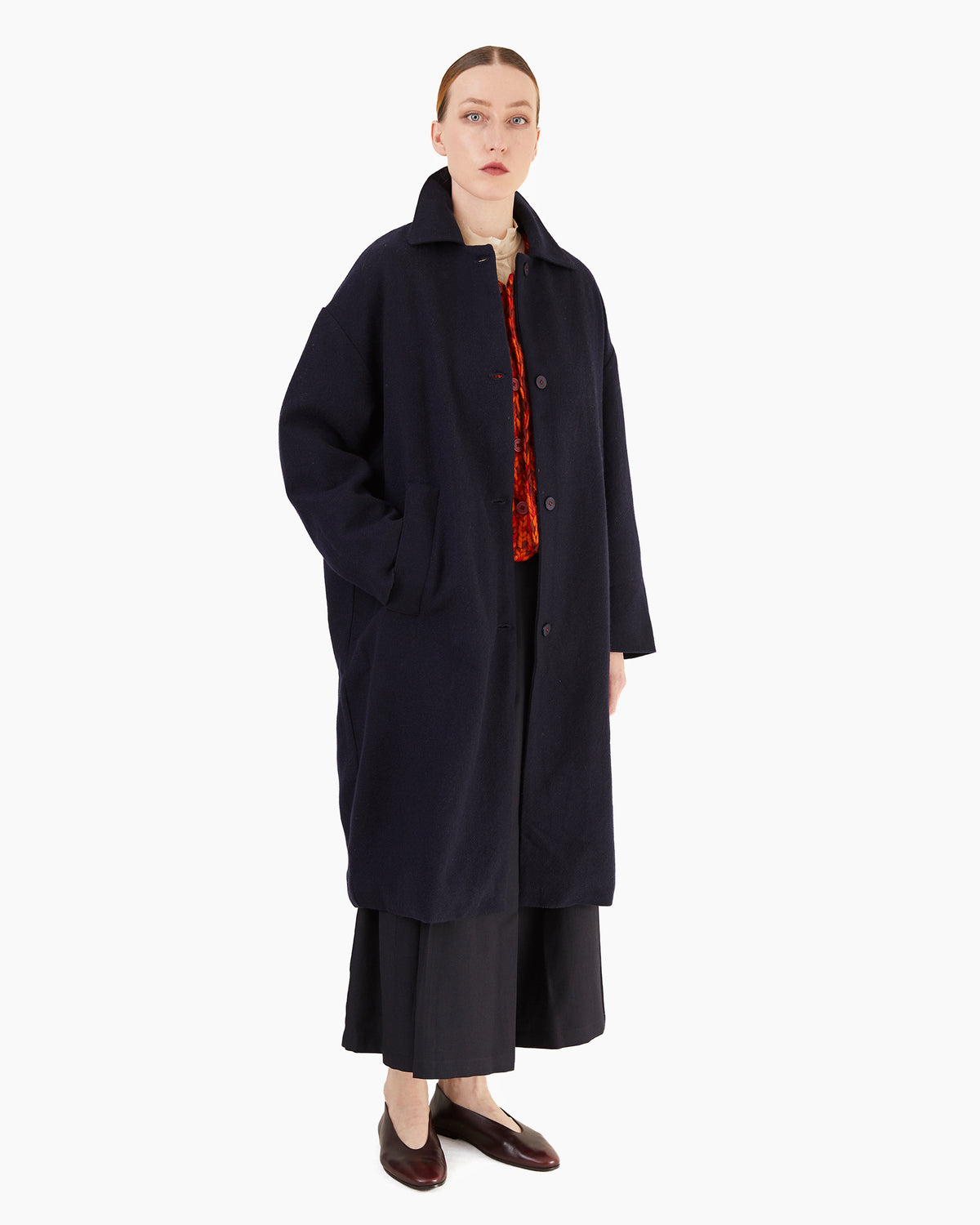 Runaway Bicycle Steve Merino Coat in Ultramarine
