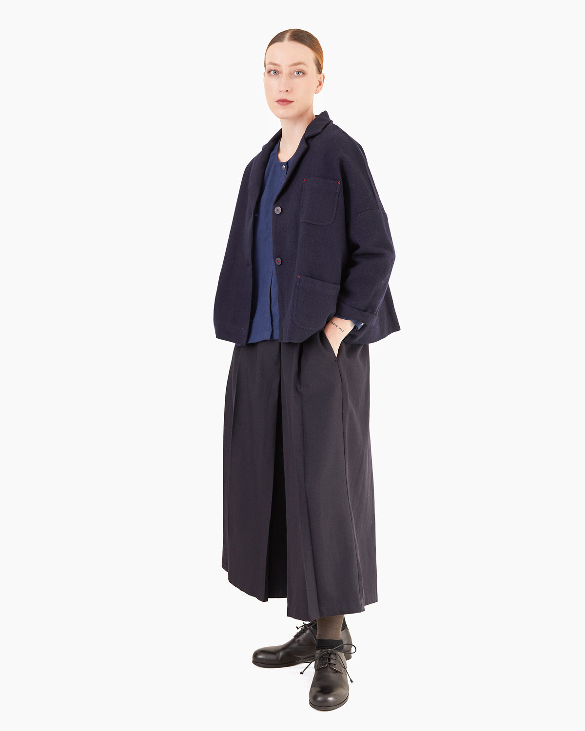 Runaway Bicycle Brynn Merino Culottes in Midnight Blue