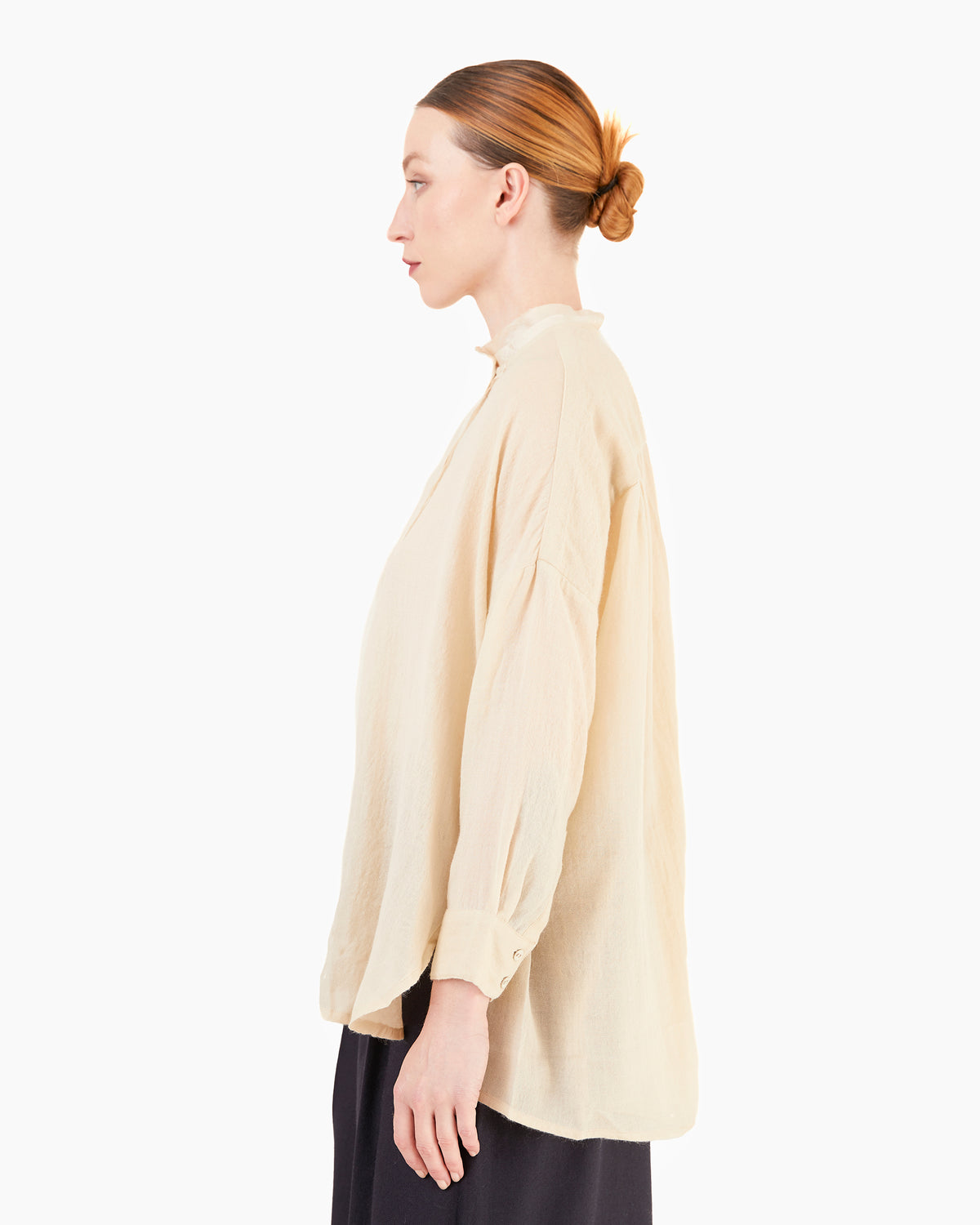 Runaway Bicycle Colby Merino Blouse in Alabaster