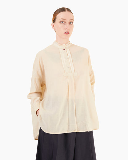 Runaway Bicycle Colby Merino Blouse in Alabaster