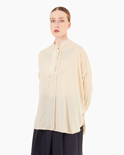 Runaway Bicycle Colby Merino Blouse in Alabaster