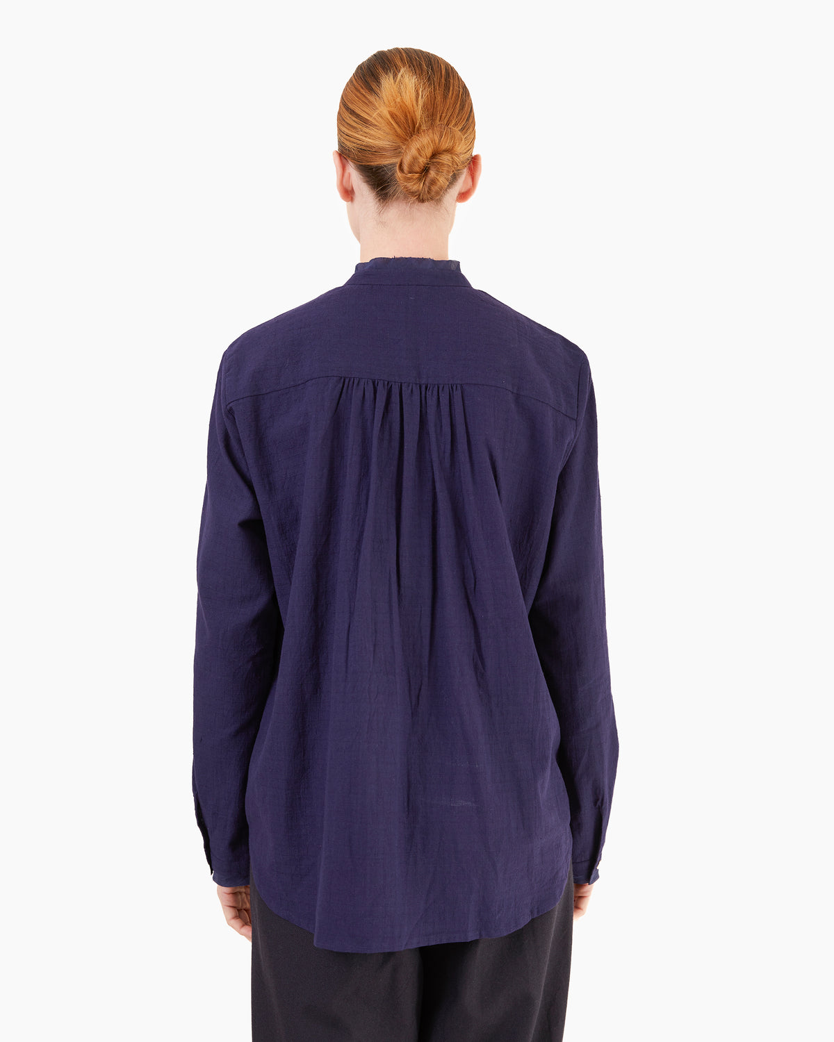 Runaway Bicycle Kai Cotton Embroidered Blouse in Indigo