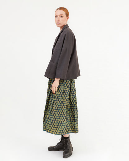 Runaway Bicycle Mel Dress in Blockprint Green