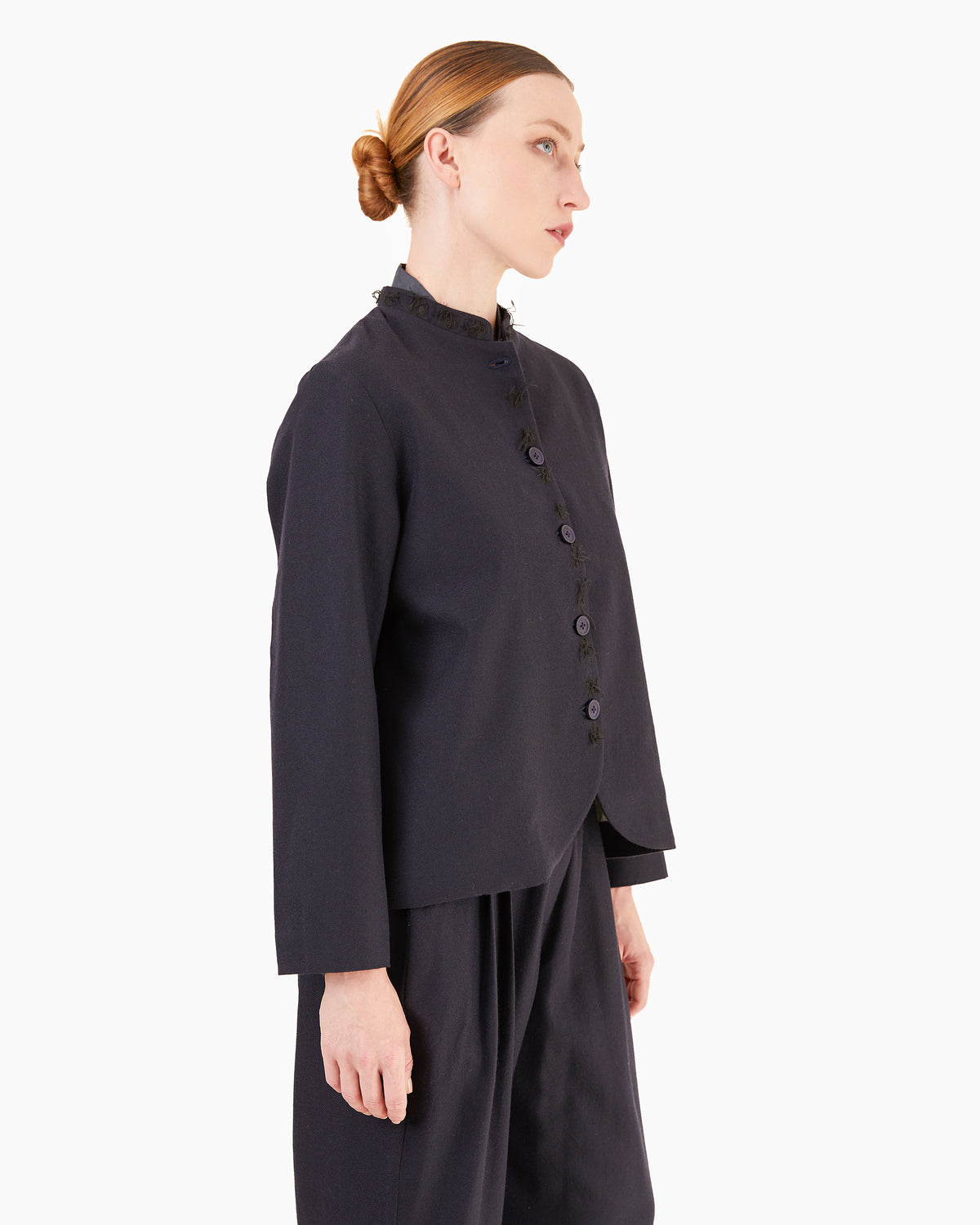 Runaway Bicycle Leo Short Merino Jacket in Midnight Blue
