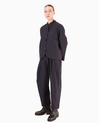 Runaway Bicycle Leo Short Merino Jacket in Midnight Blue