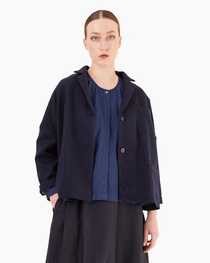 Runaway Bicycle Carl Merino Jacket in Dark Ultramarine