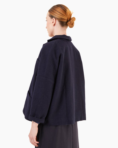 Runaway Bicycle Carl Merino Jacket in Dark Ultramarine