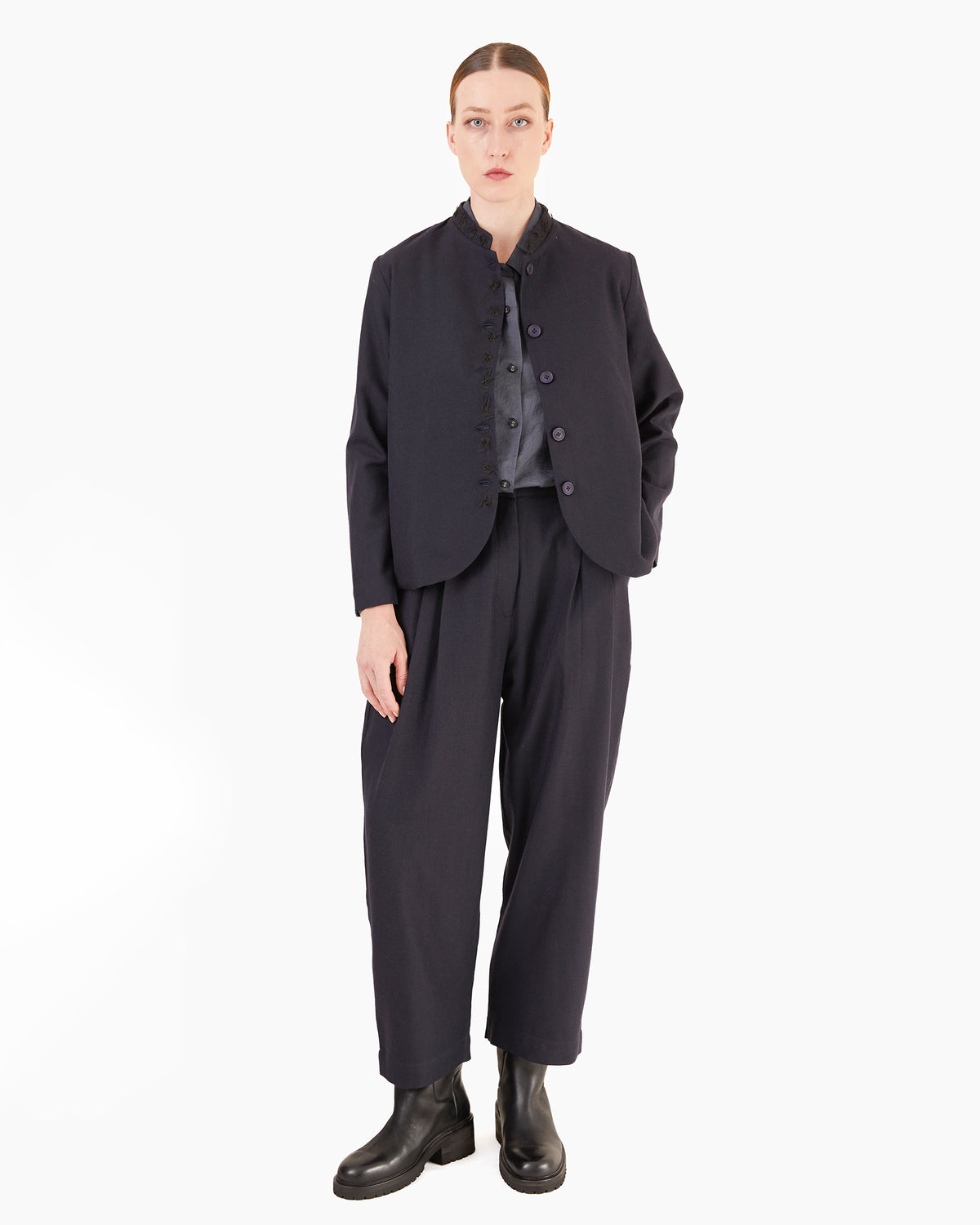 Runaway Bicycle Greta Merino Pants in Midnight Blue