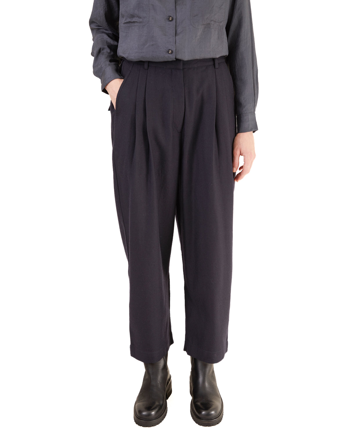 Runaway Bicycle Greta Merino Pants in Midnight Blue