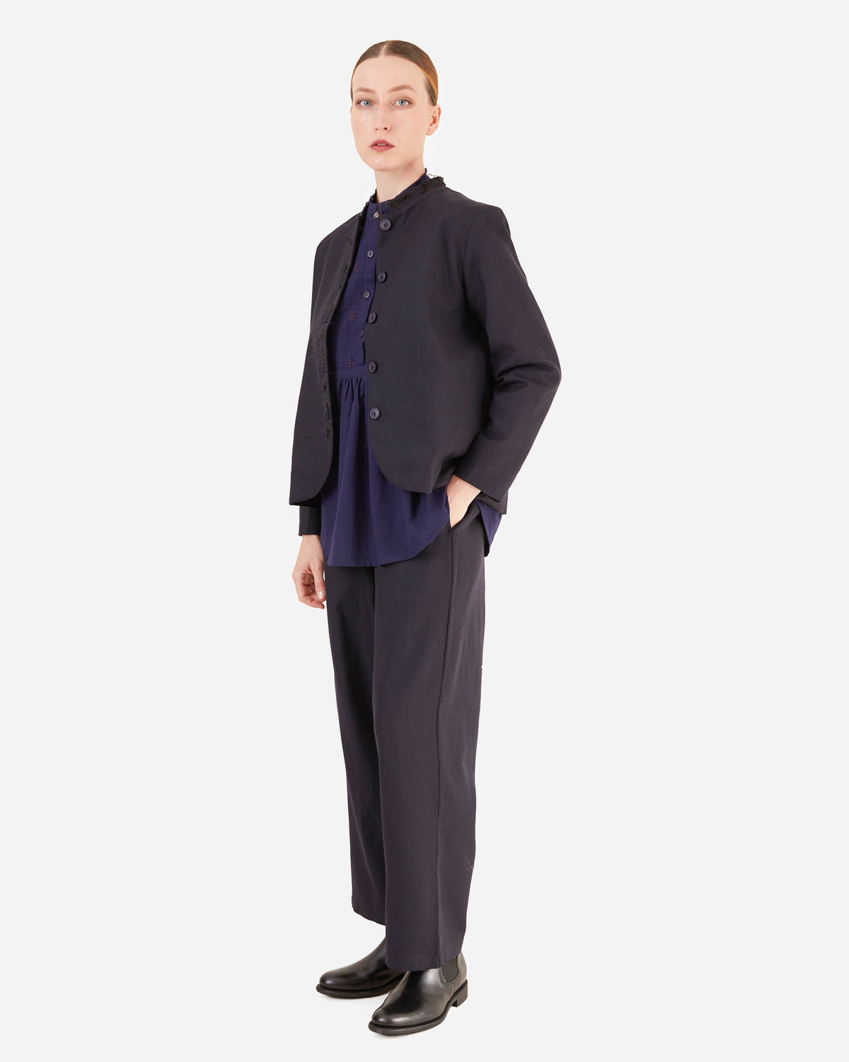 Runaway Bicycle Greta Merino Pants in Midnight Blue