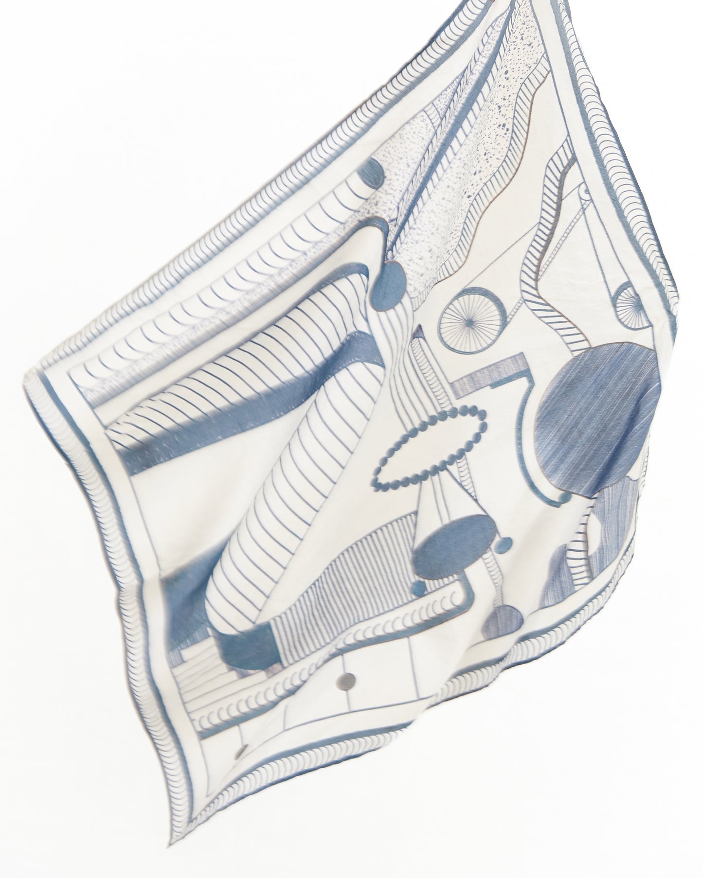 Runaway Bicycle Eddy Printed Silk Scarf
