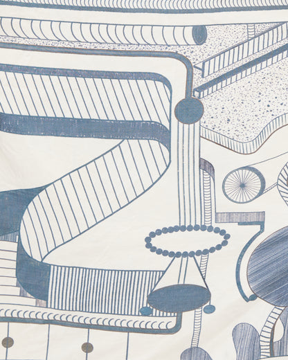 Runaway Bicycle Eddy Printed Silk Scarf