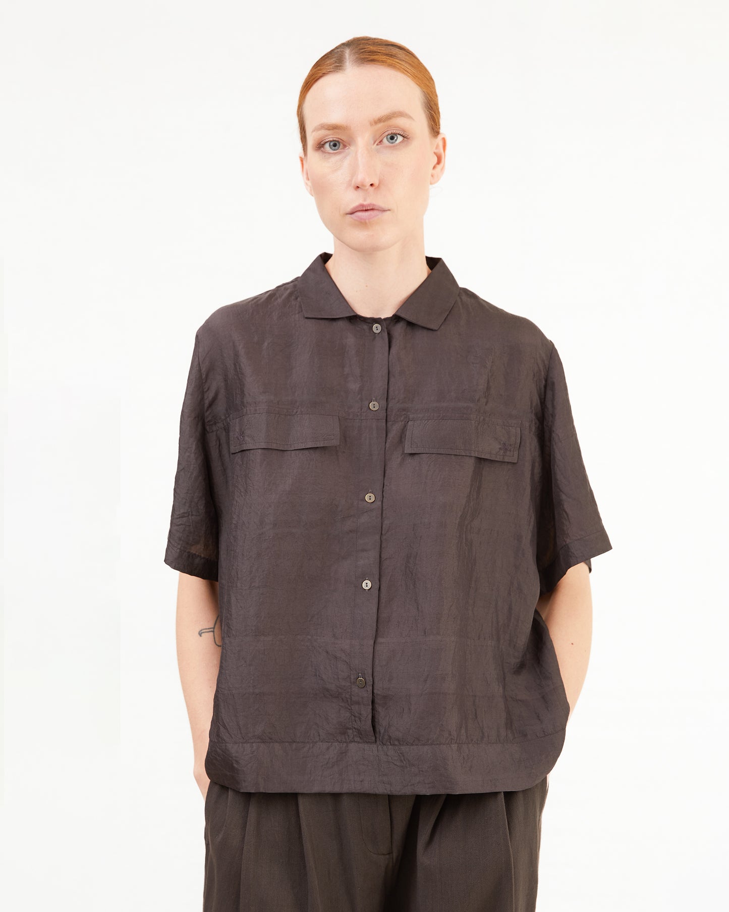 Runaway Bicycle Alfie Silk Blouse in Black