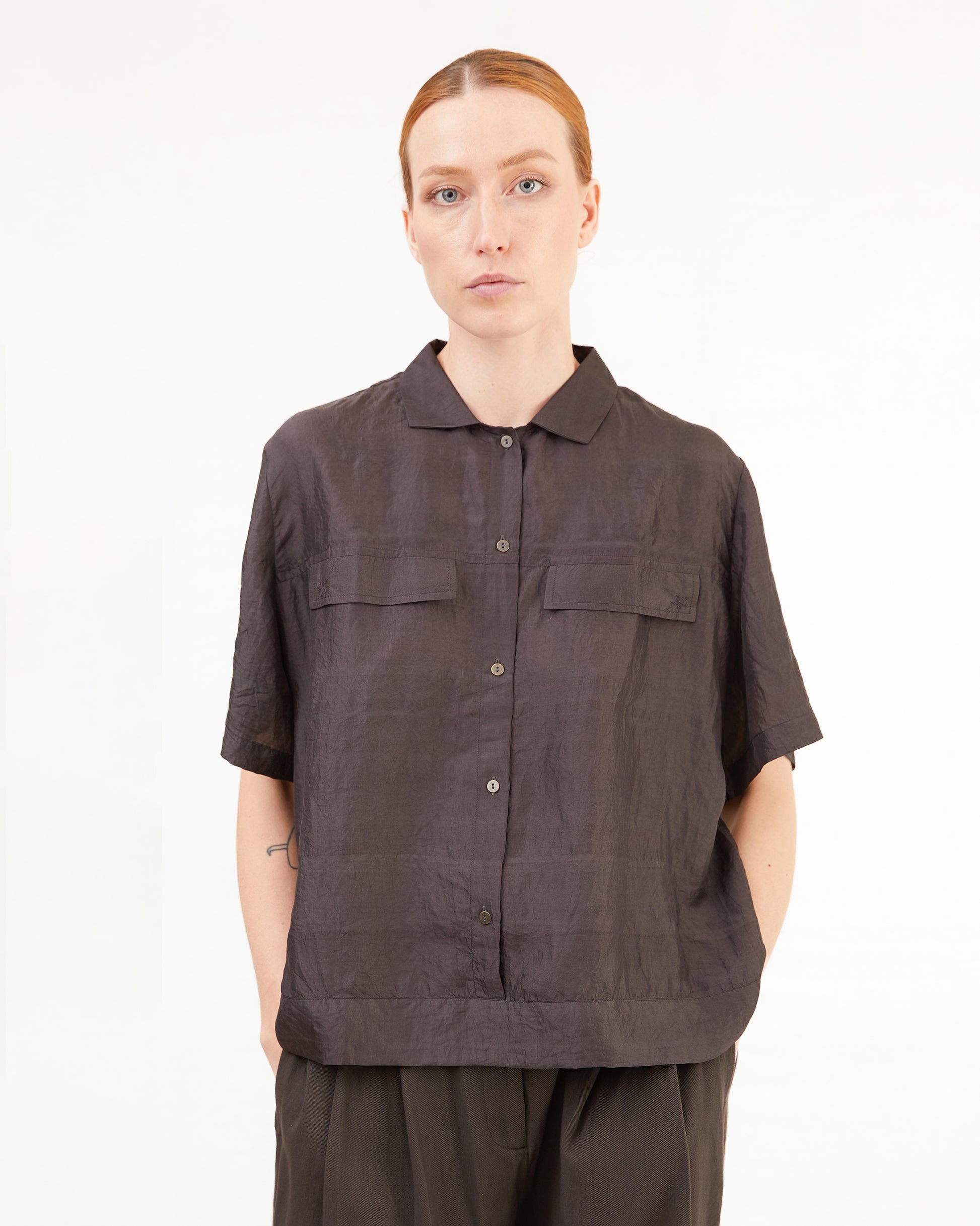 Runaway Bicycle Alfie Silk Blouse in Black