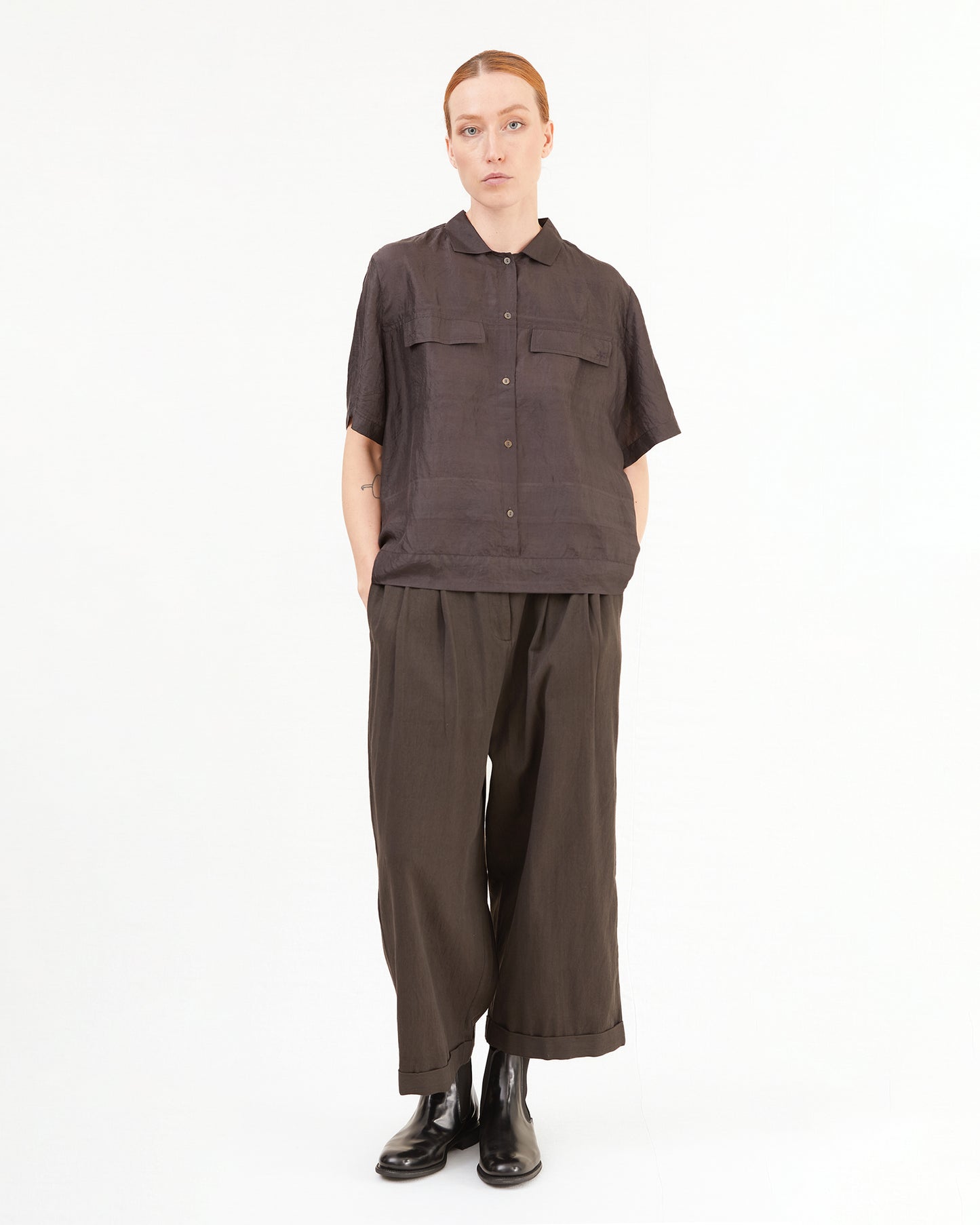 Runaway Bicycle Alfie Silk Blouse in Black