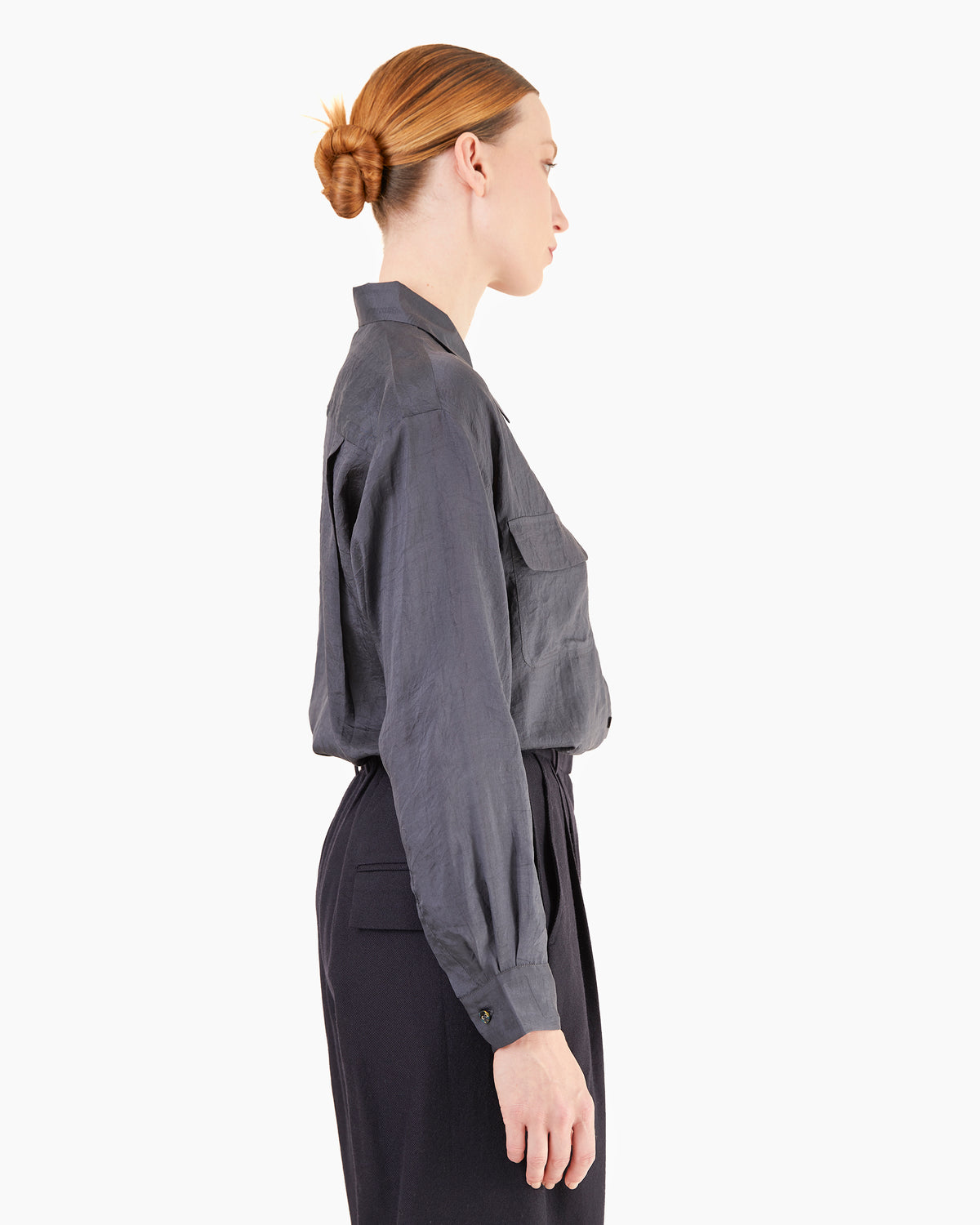 Runaway Bicycle Walter Silk Shirt in Carbon Black