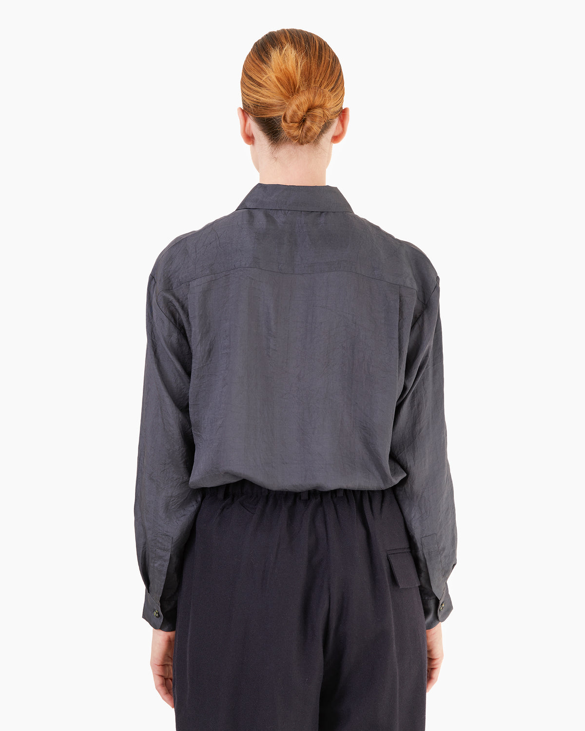 Runaway Bicycle Walter Silk Shirt in Carbon Black