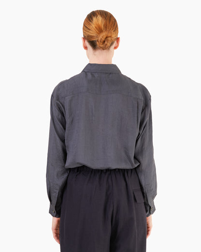 Runaway Bicycle Walter Silk Shirt in Carbon Black
