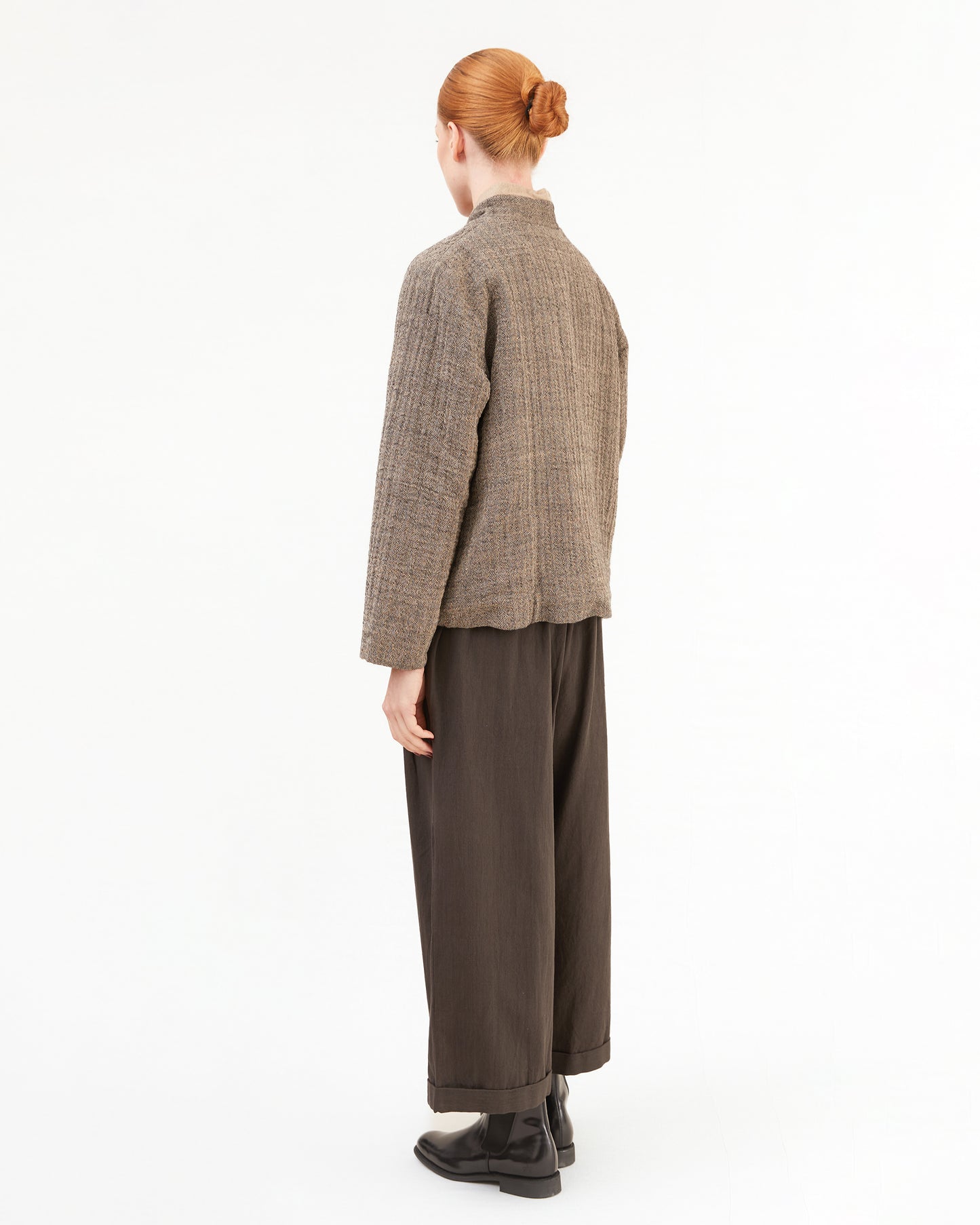 Runaway Bicycle Leo Short Jacket in Herringbone