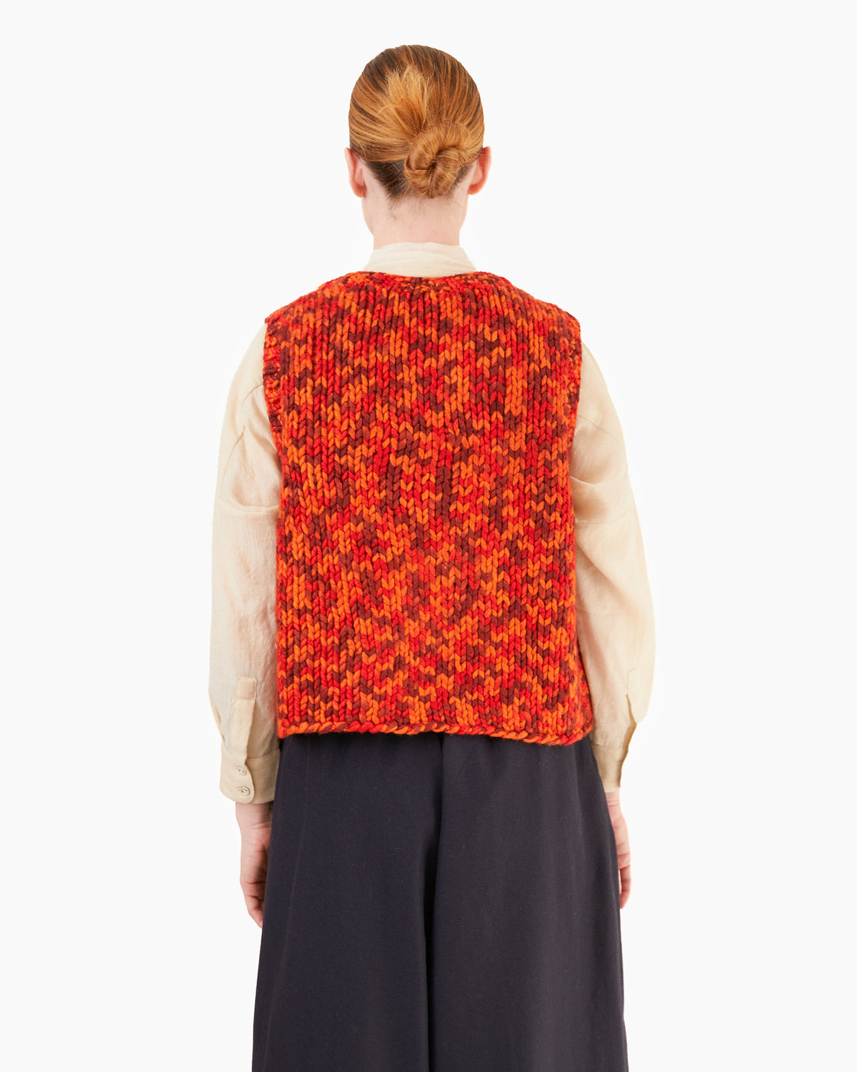 Runaway Bicycle Bobby Chunky Knitted Vest in Red