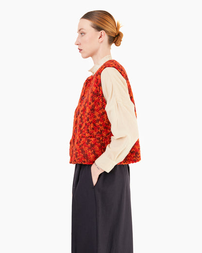 Runaway Bicycle Bobby Chunky Knitted Vest in Red