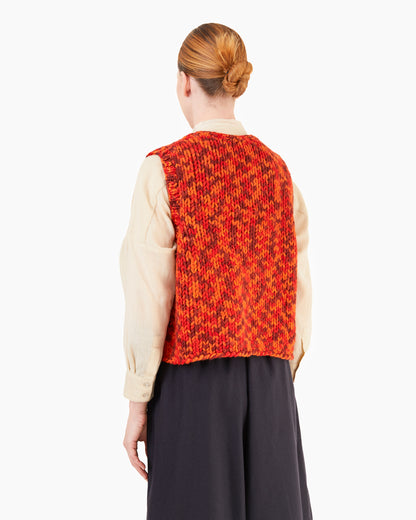 Runaway Bicycle Bobby Chunky Knitted Vest in Red