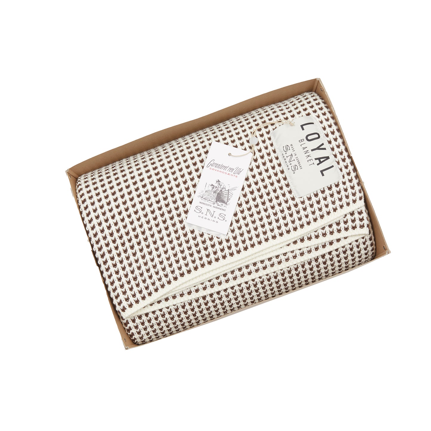 SNS Herning Loyal Blanket in Natural White x Chocolate