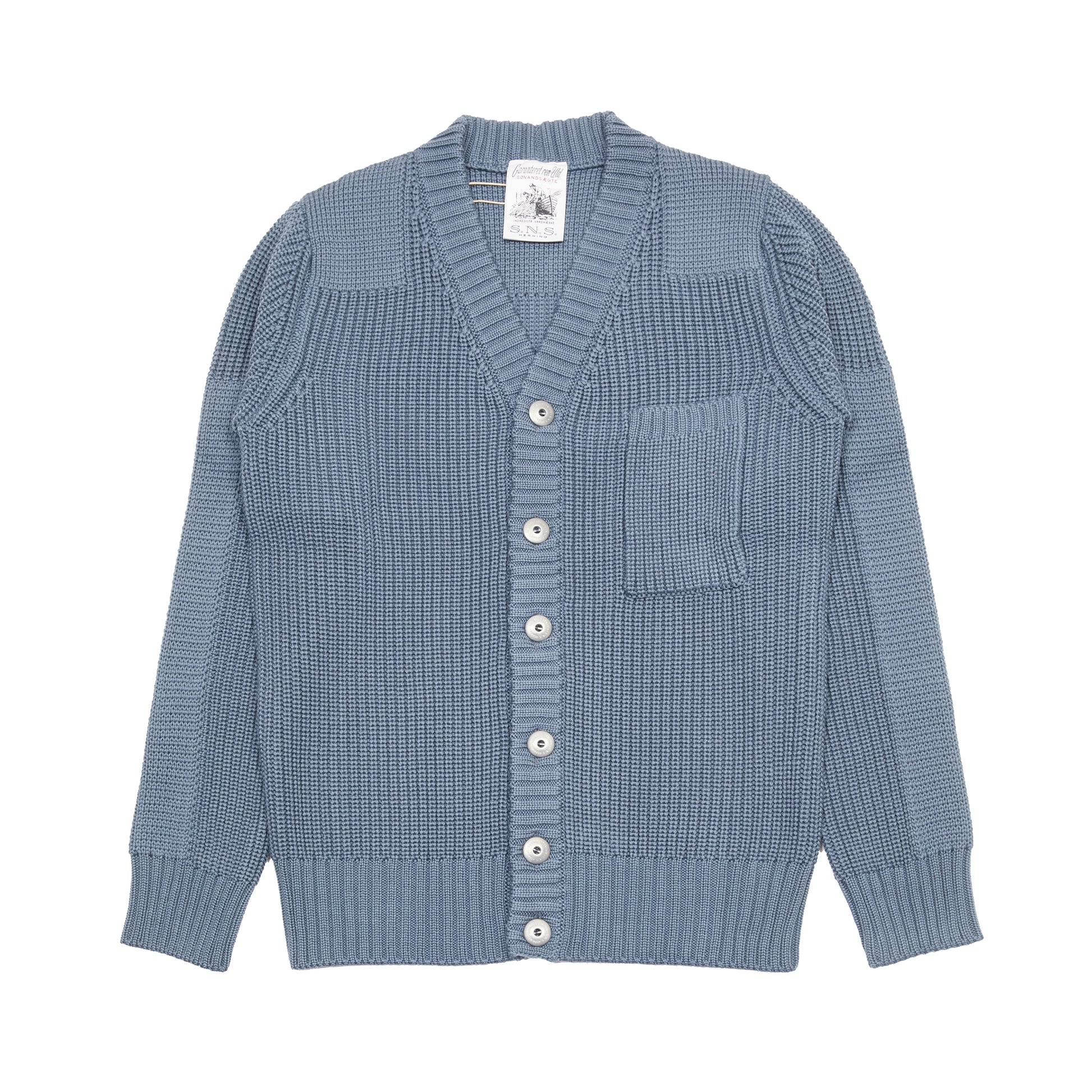 SNS Herning Robust Cardigan in Slate Blue