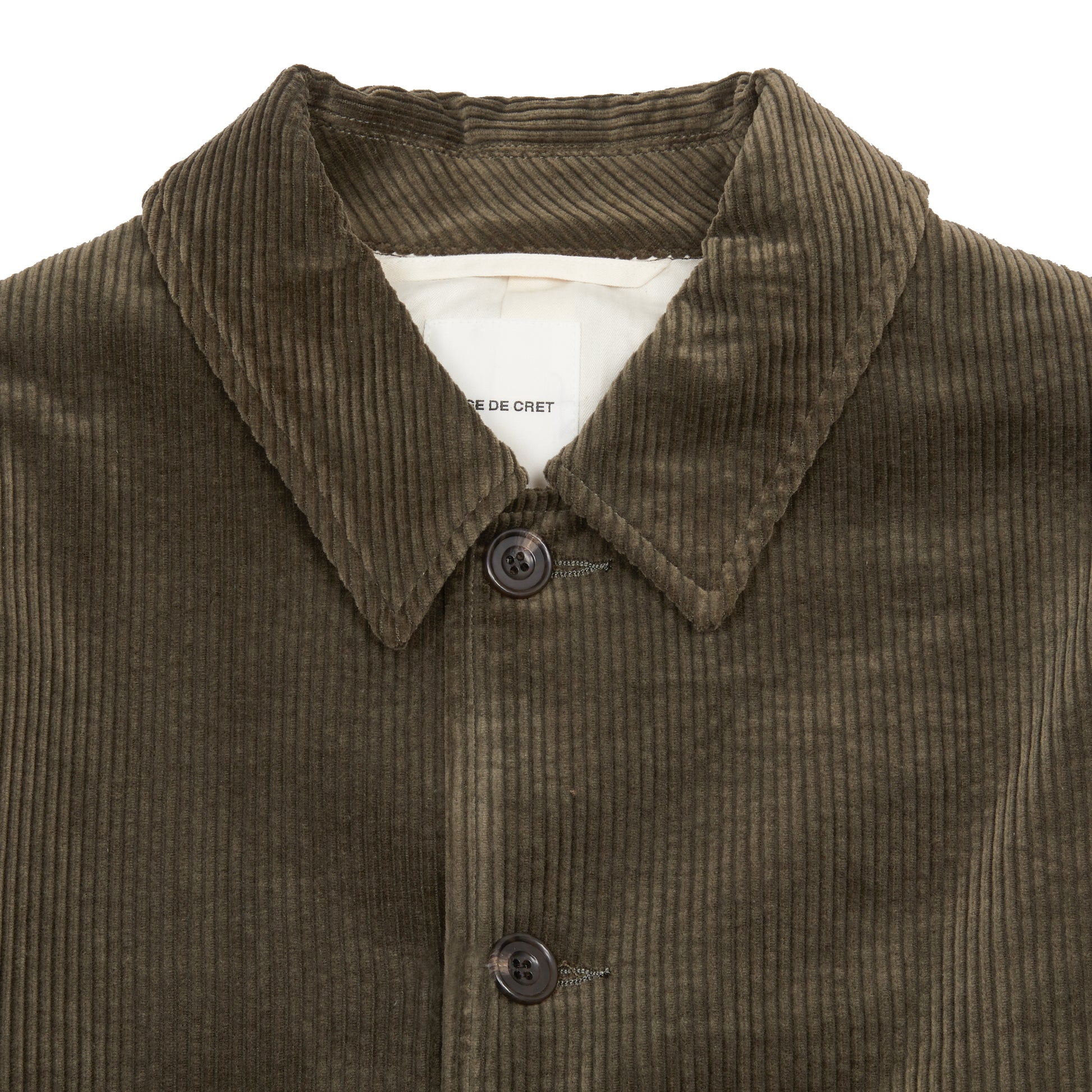 Sage de Cret Corduroy Short Coverall Jacket in Olive
