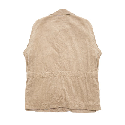 Sage de Cret Corduroy Crinkle Short Coverall Jacket in Beige