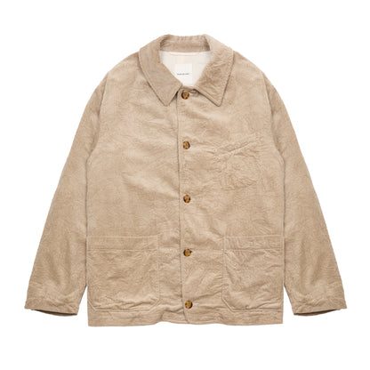 Sage de Cret Corduroy Crinkle Short Coverall Jacket in Beige