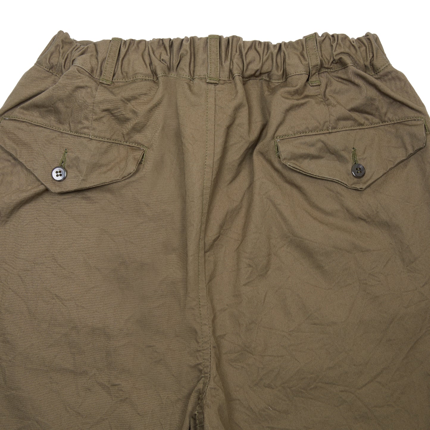 Sage De Cret Cotton Chino Cloth Crinkle Tapered Pants in Olive