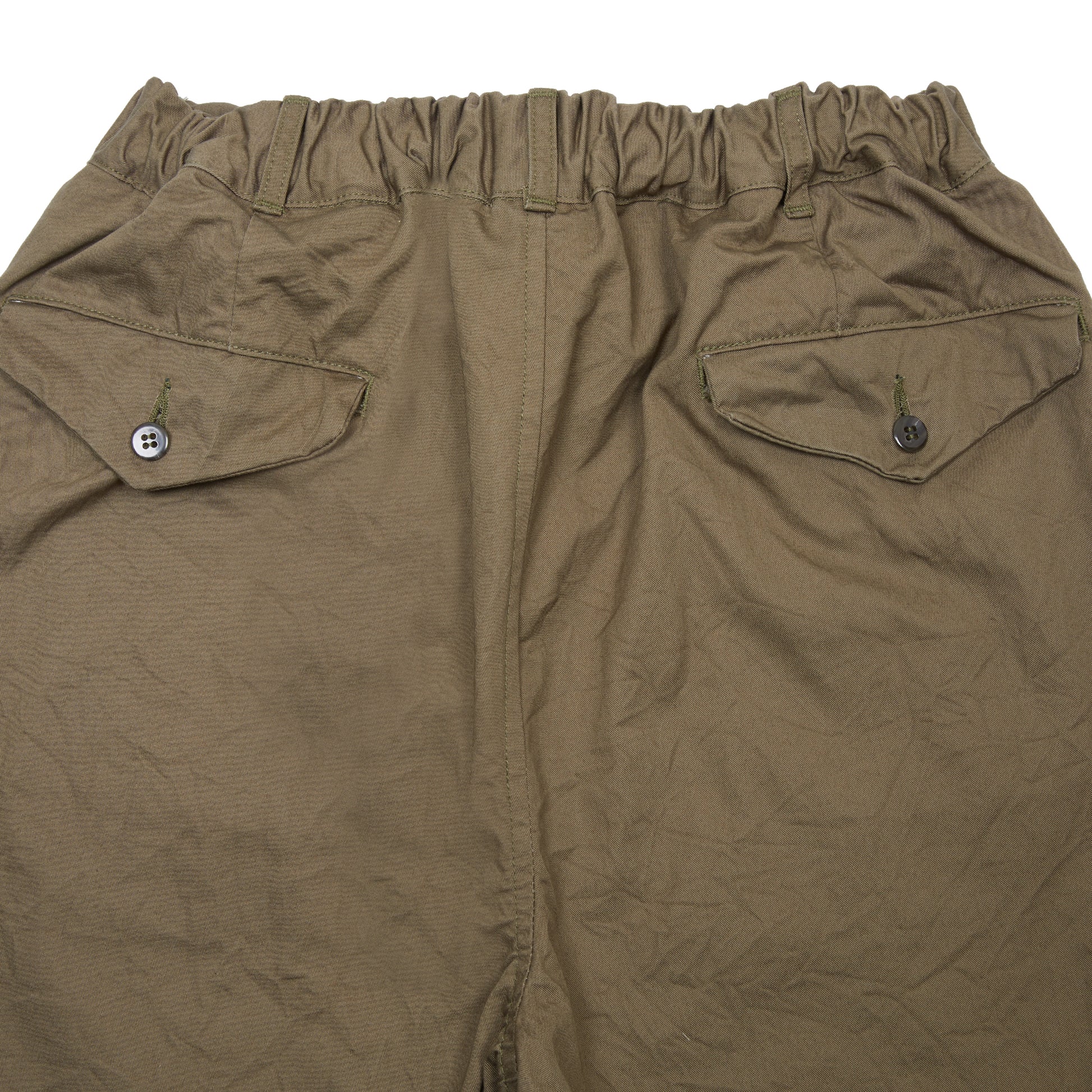 Sage De Cret Cotton Chino Cloth Crinkle Tapered Pants in Olive