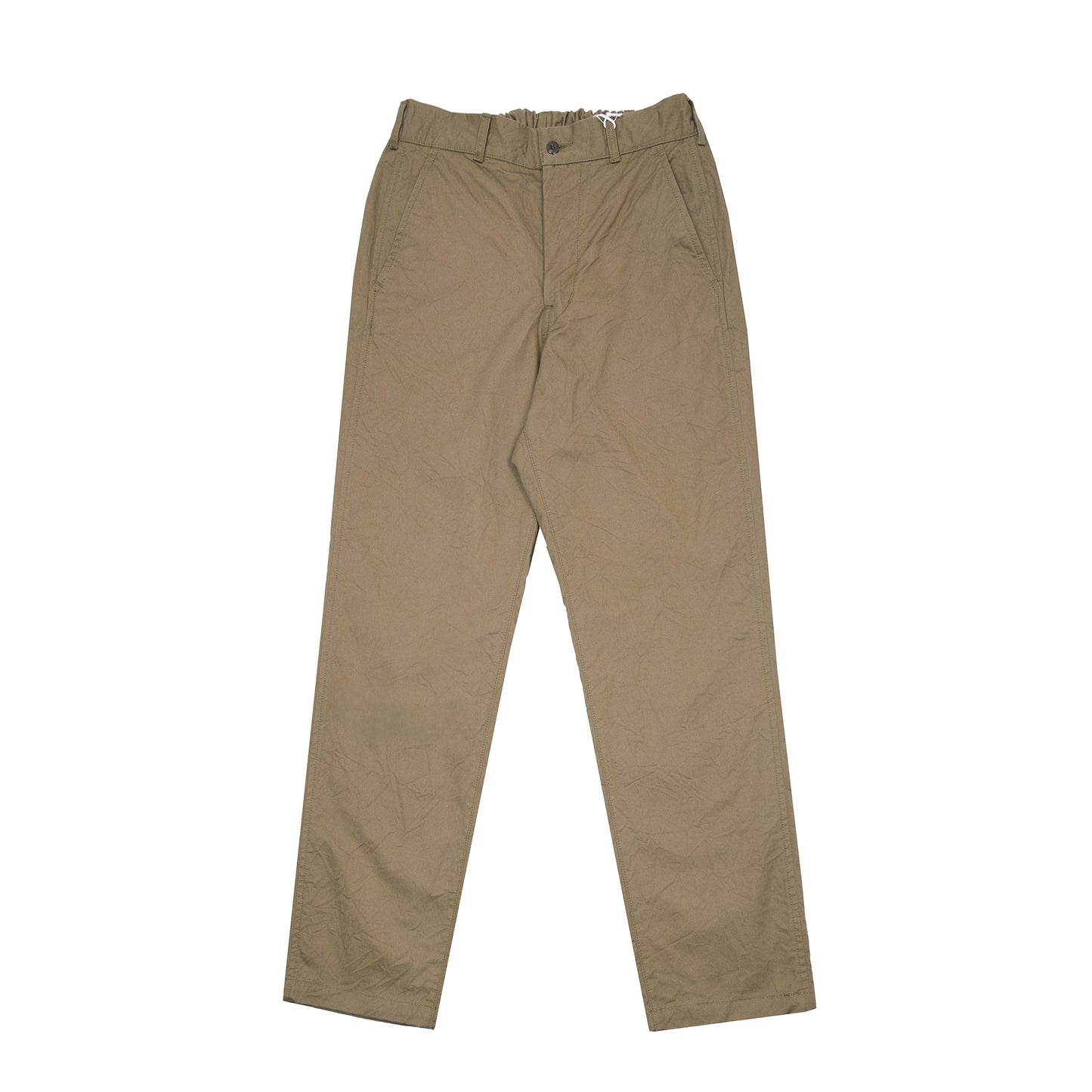 Sage De Cret Cotton Chino Cloth Crinkle Tapered Pants in Olive