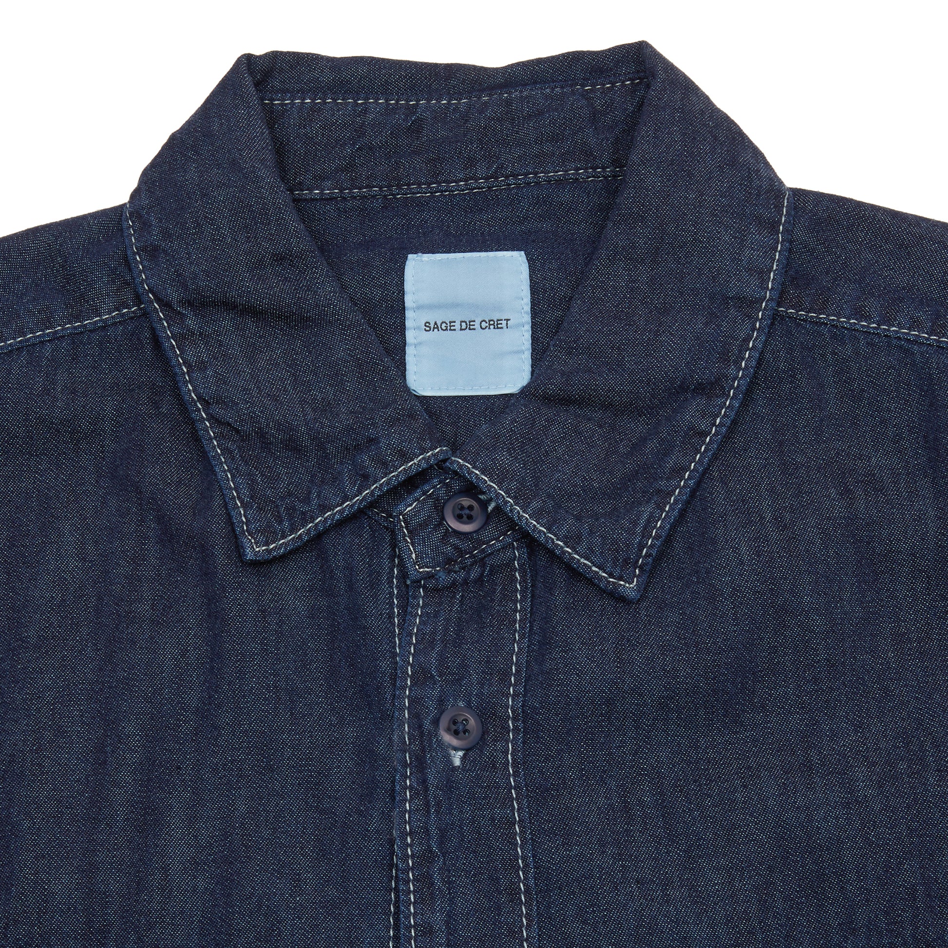 Sage De Cret Denim Work Shirt in Navy