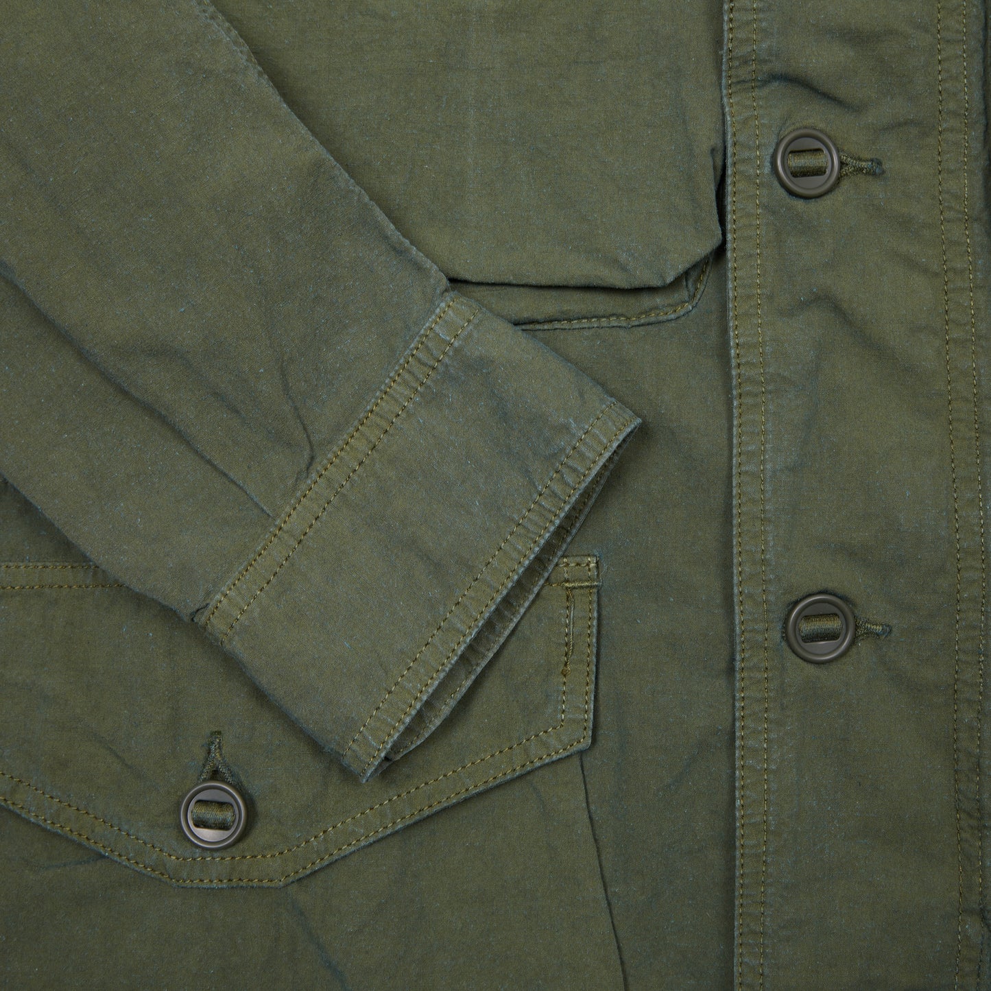 Sage de Cret High Density Cotton/Hemp M65 Field Jacket in Olive