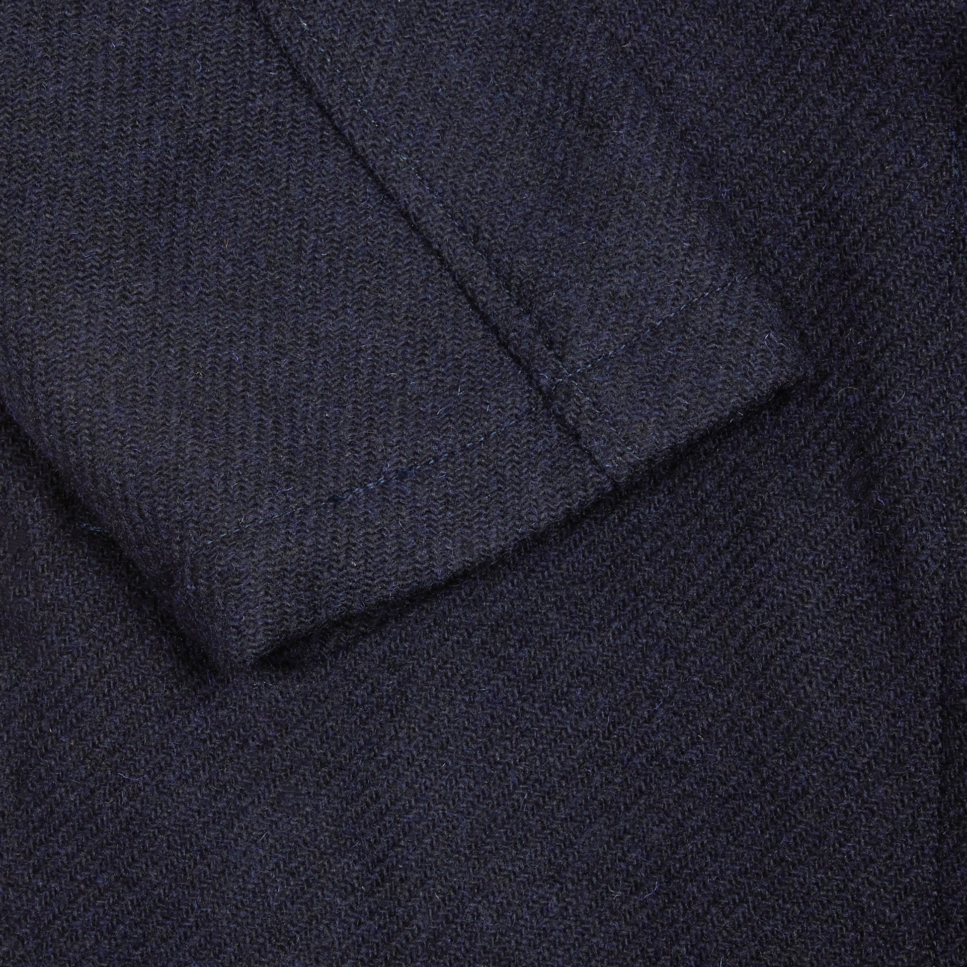 Sage de Cret Harris Tweed Ulster Collar Long Coat in Navy