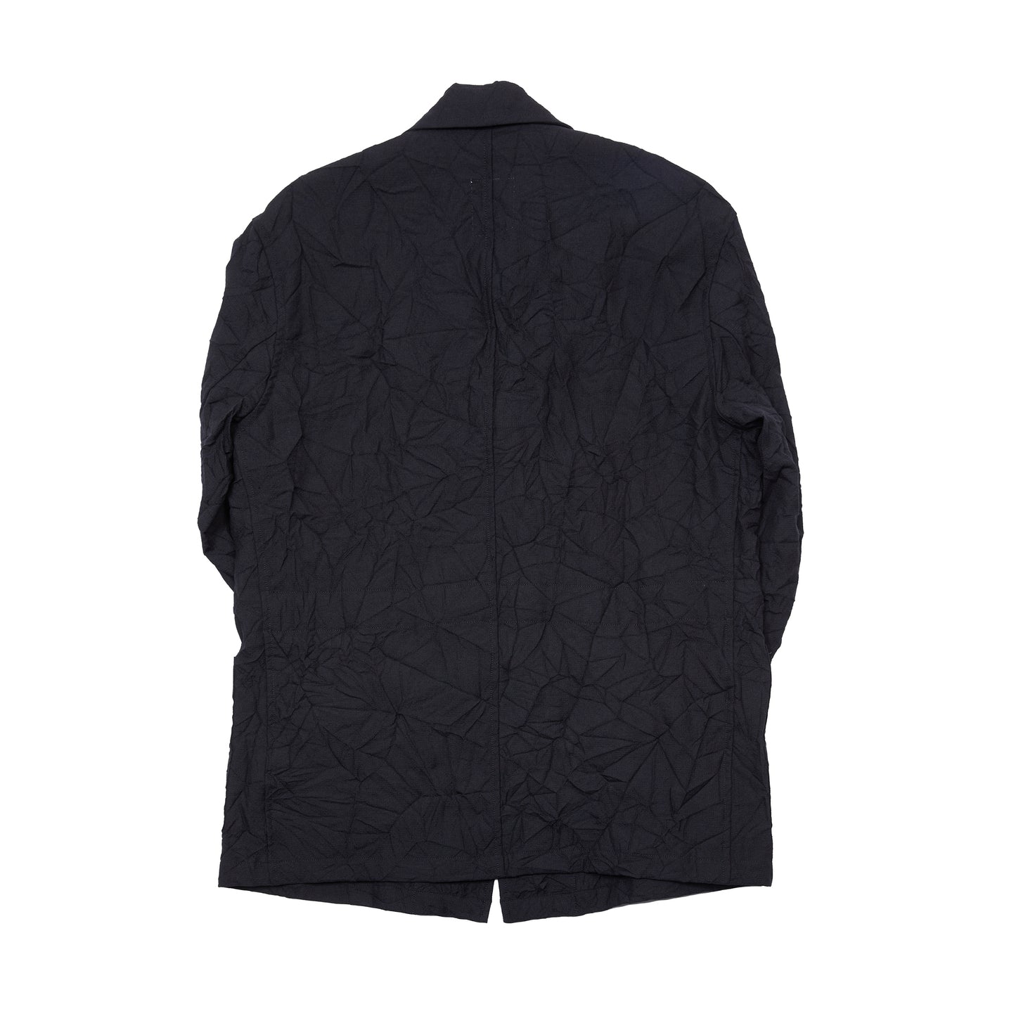 Sage de Cret Wool Linen Crinkle Coverall Jacket in Black