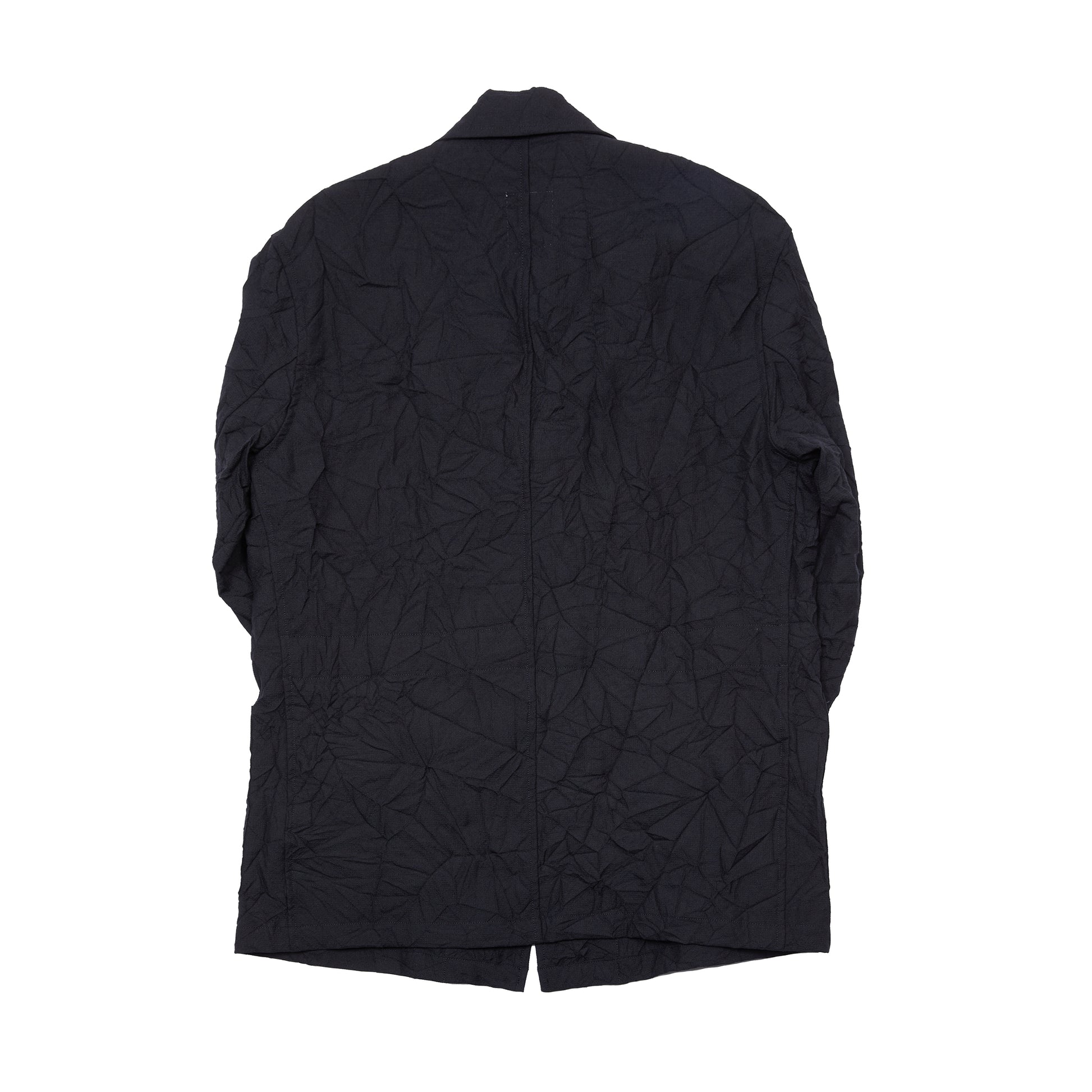 Sage de Cret Wool Linen Crinkle Coverall Jacket in Black