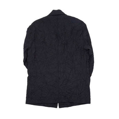 Sage de Cret Wool Linen Crinkle Coverall Jacket in Black