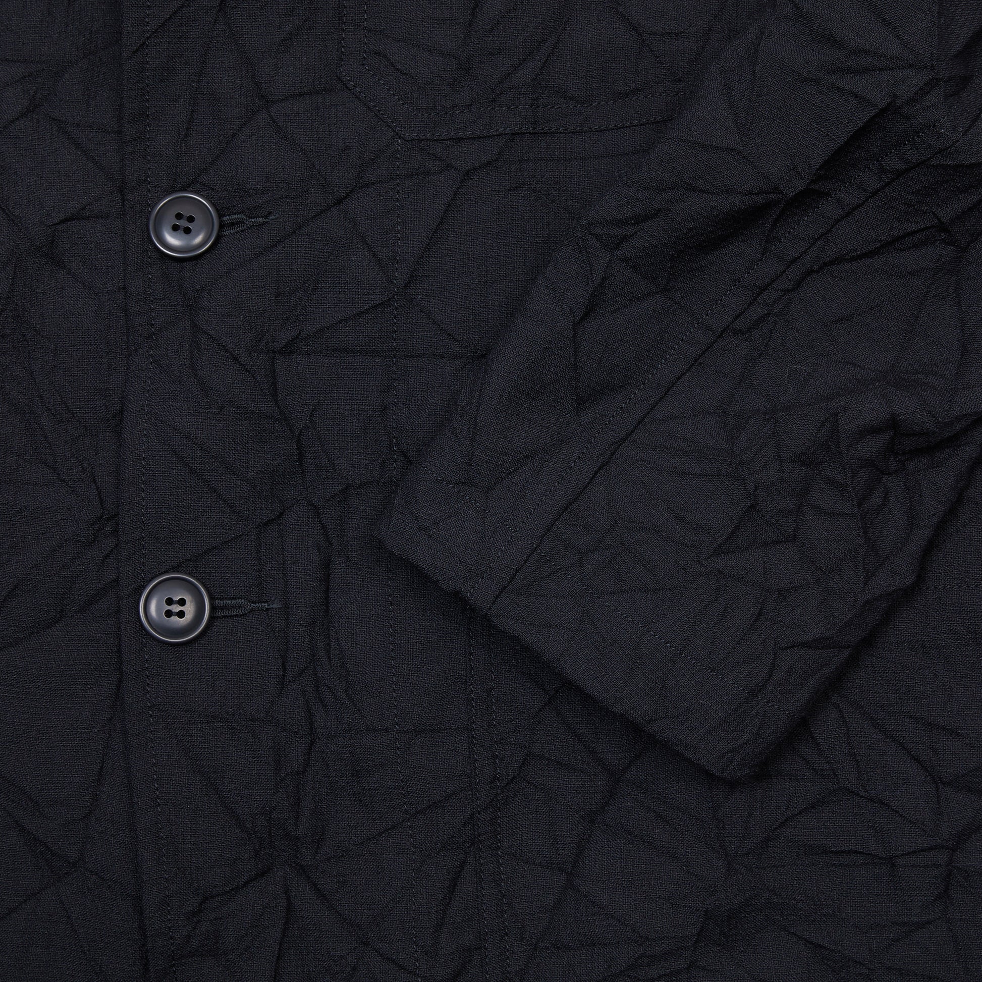 Sage de Cret Wool Linen Crinkle Coverall Jacket in Black
