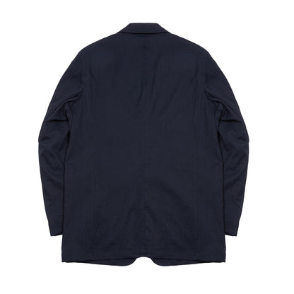 Sage de Cret Wool Silk Tumbler Tailored Jacket in Navy